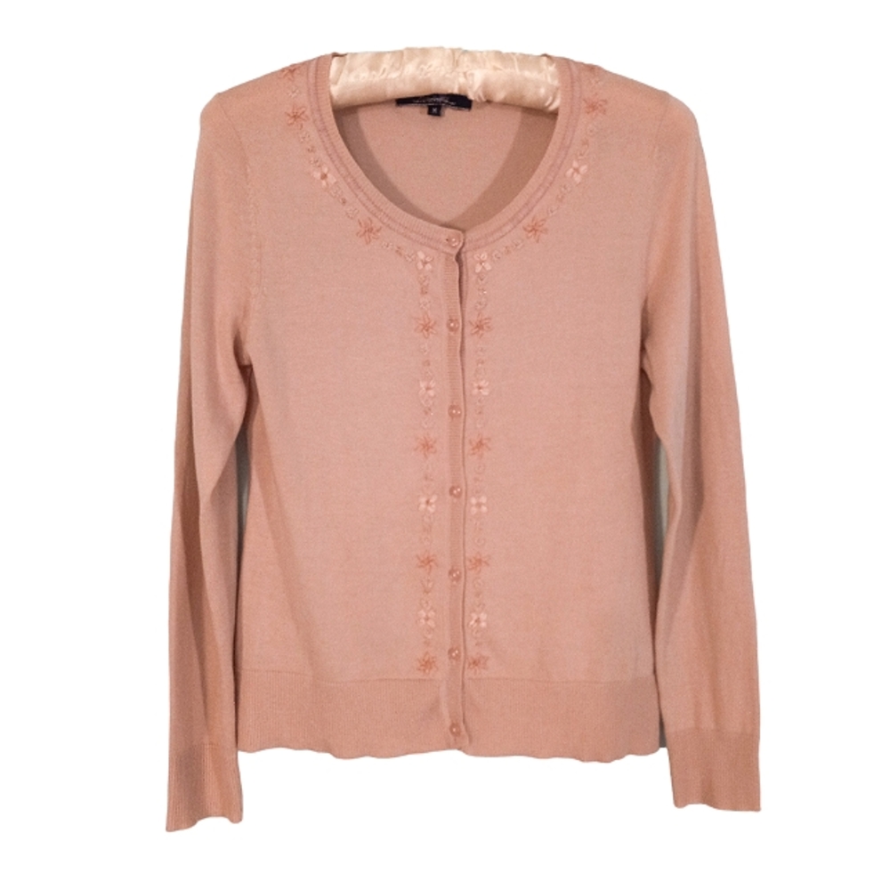 Vintage VG Pink Label Beaded Embroidered Cardigan Sweater | US M